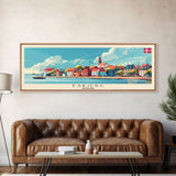 Esbjerg Denmark Travel Art, City Art, Framed Canvas Print or Metal Wall Art, Europe Travel Poster, Panoramic Wall Art, Extra Wide Wall Art