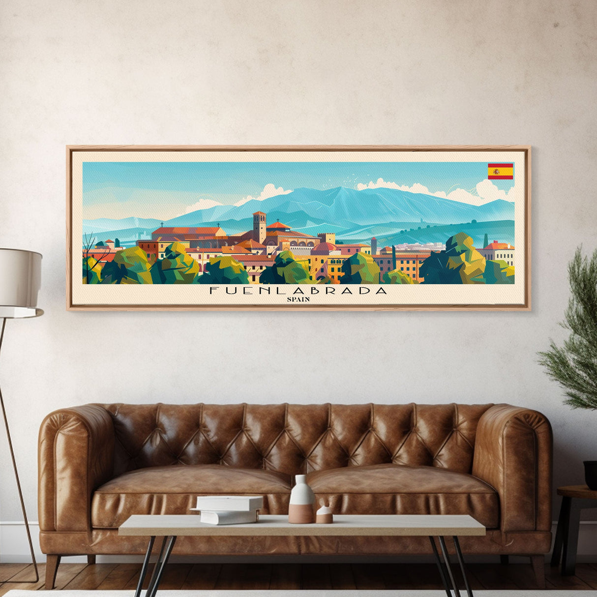 Fuenlabrada Spain Wall Art, Panoramic Travel Poster, Panoramic Framed Canvas Print, City Wall Art, Wall Hanging Home Decor, Travel Art