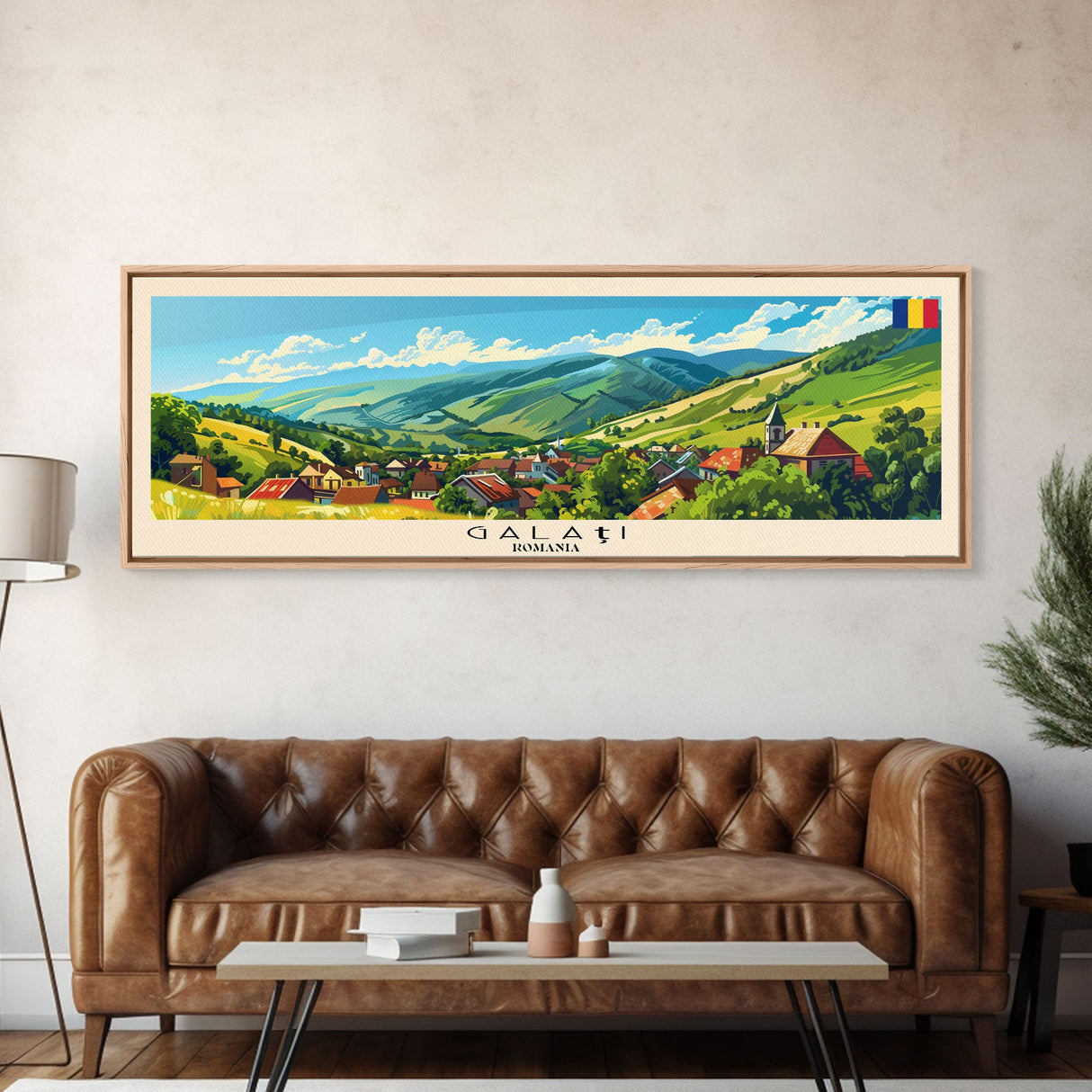 Galati Romania Travel Art, City Art, Framed Canvas Print or Metal Wall Art, Europe Travel Poster, Panoramic Wall Art, Extra Wide Wall Art