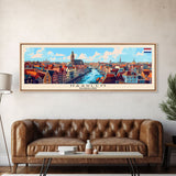 Haarlem Netherlands Travel Art, City Art, Framed Canvas Print or Metal Wall Art, Europe Travel Poster, Panoramic Wall Art, Extra Wide Wall Art