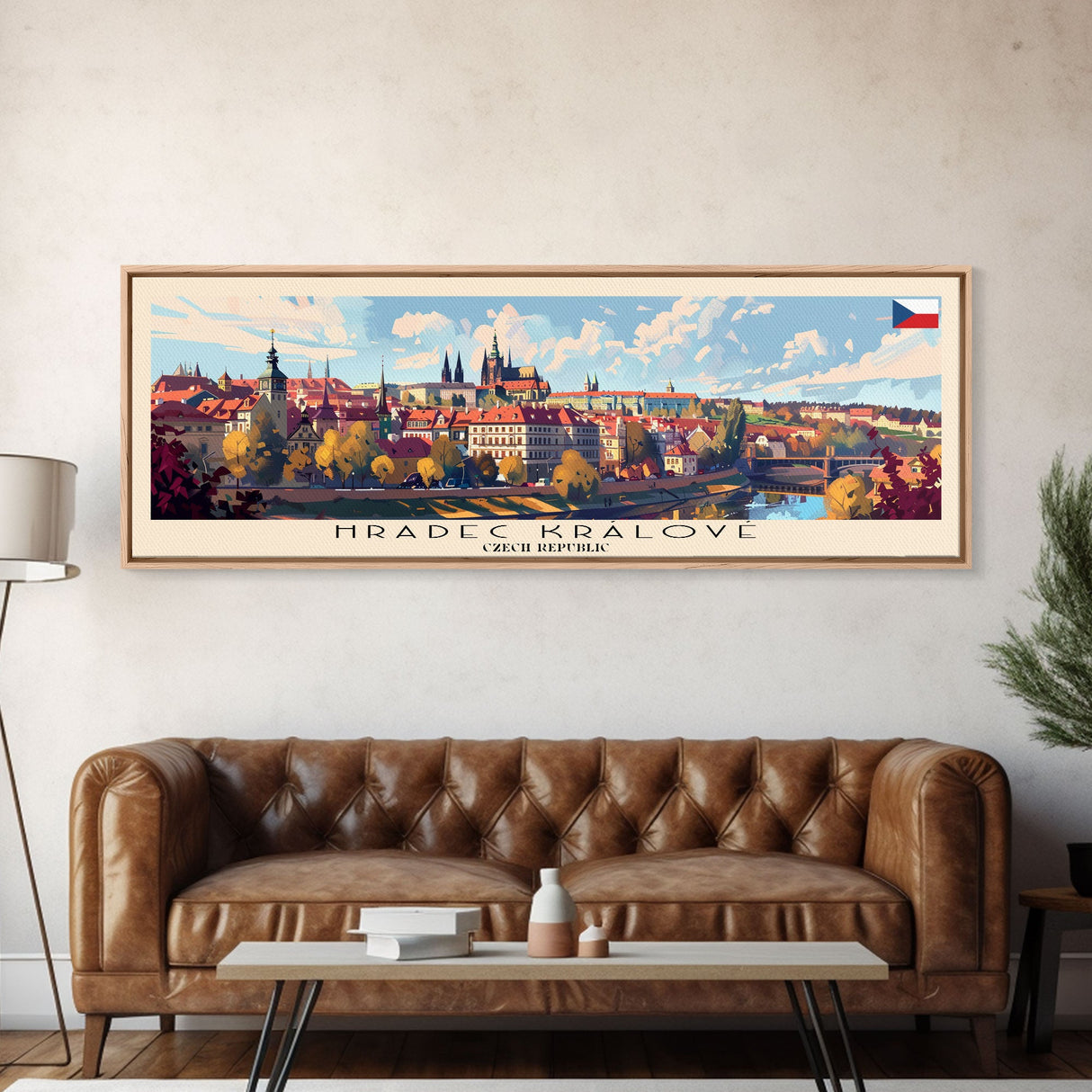 Hradec Czech Republic Travel Art, City Art, Framed Canvas Print or Metal Wall Art, Europe Travel Poster, Panoramic Wall Art, Extra Wide Wall Art