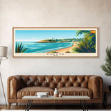 Huelva Spain Panoramic Travel Poster, Framed Canvas Print or Metal Wall Art, Travel Art, Home Decor, Panoramic Painting, Midcentury Art