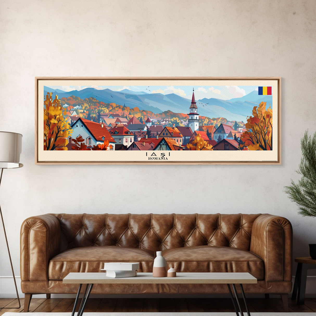 Lasi Romania Wall Art, Panoramic Travel Poster, Panoramic Framed Canvas Print, City Wall Art, Wall Hanging Home Decor, Travel Art