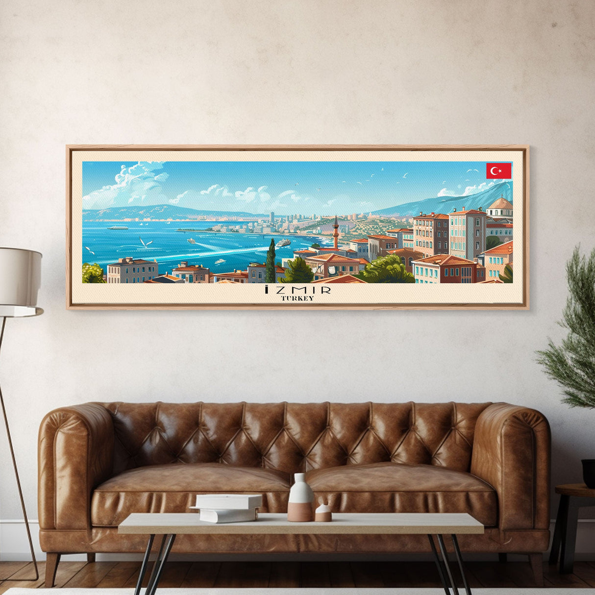 Izmir Turkey Travel Print Wall Art, Panoramic City Art, Travel Art, Wall Decor, Vacation Gift, Framed Canvas Print Or Metal Art