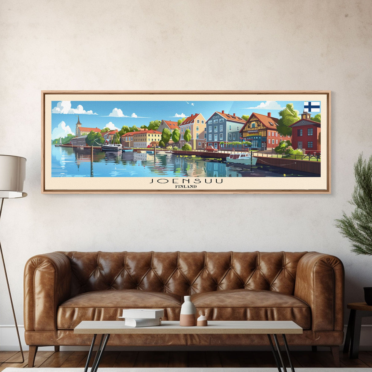 Joensuu Finland Wall Art, Panoramic Travel Poster, Panoramic Framed Canvas Print, City Wall Art, Wall Hanging Home Decor, Travel Art