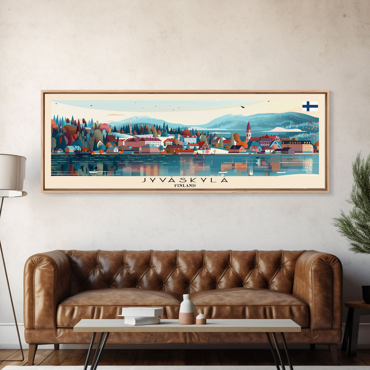 Jyvaskyla Finland Travel Art, City Art, Framed Canvas Print or Metal Wall Art, Europe Travel Poster, Panoramic Wall Art, Extra Wide Wall Art