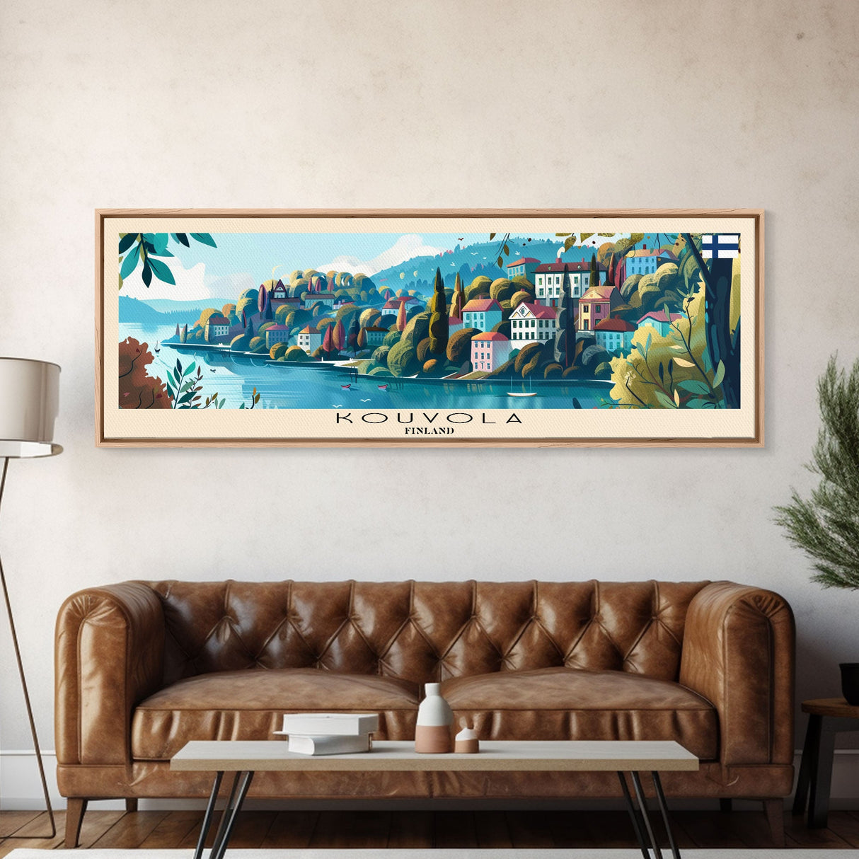 Kouvola Finland Wall Art, Panoramic Travel Poster, Panoramic Framed Canvas Print, City Wall Art, Wall Hanging Home Decor, Travel Art