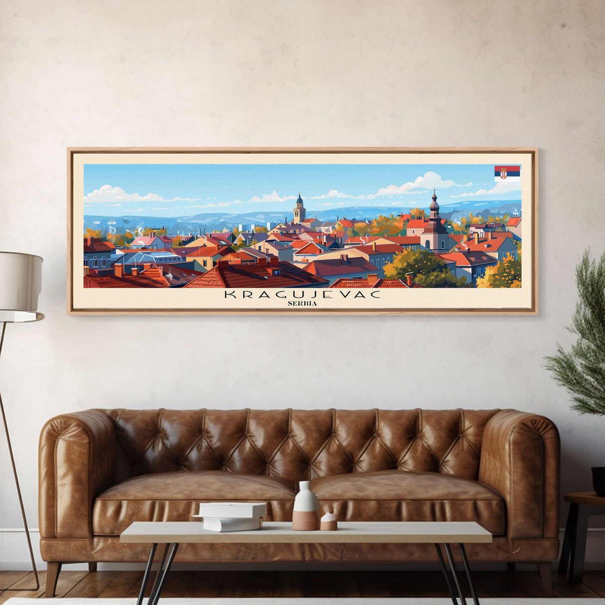 Kragujevac Serbia Travel Print Wall Art, Panoramic City Art, Travel Art, Wall Decor, Vacation Gift, Framed Canvas Print Or Metal Art