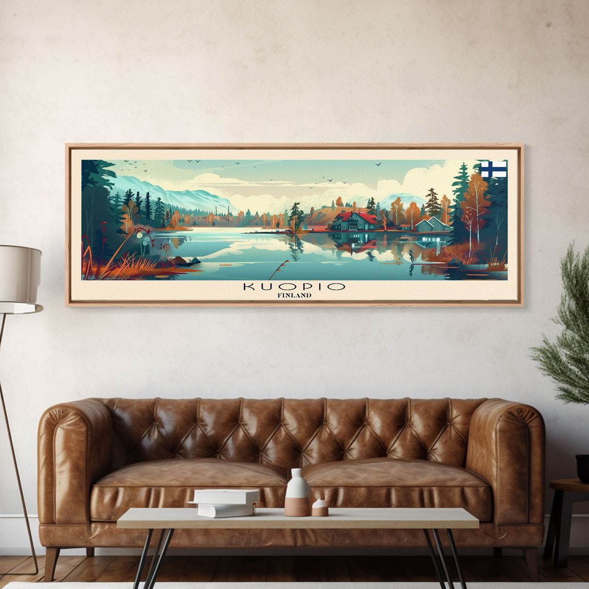 Kuopio Finland Wall Art, Panoramic Travel Poster, Panoramic Framed Canvas Print, City Wall Art, Wall Hanging Home Decor, Travel Art