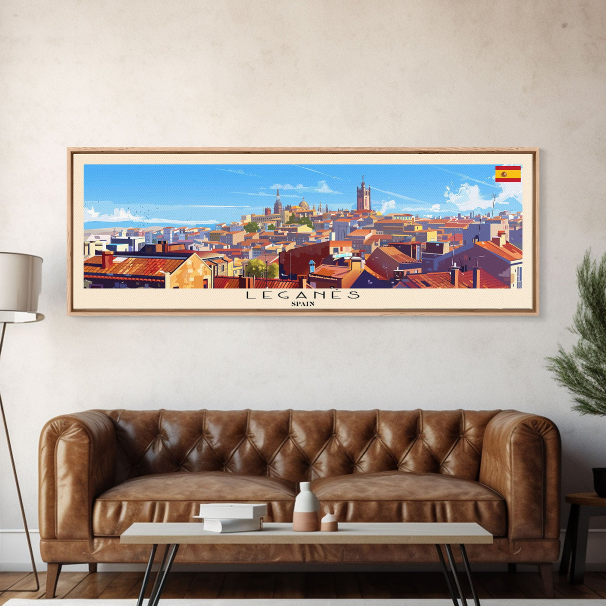 Leganes Spain Travel Print Wall Art, Panoramic City Art, Travel Art, Wall Decor, Vacation Gift, Framed Canvas Print Or Metal Art