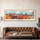 Leicester United Kingdom Travel Art, City Art, Framed Canvas Print or Metal Wall Art, Europe Travel Poster, Panoramic Wall Art, Extra Wide Wall Art