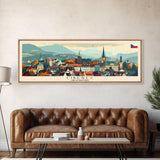 Liberec Czech Republic Travel Art, City Art, Framed Canvas Print or Metal Wall Art, Europe Travel Poster, Panoramic Wall Art, Extra Wide Wall Art