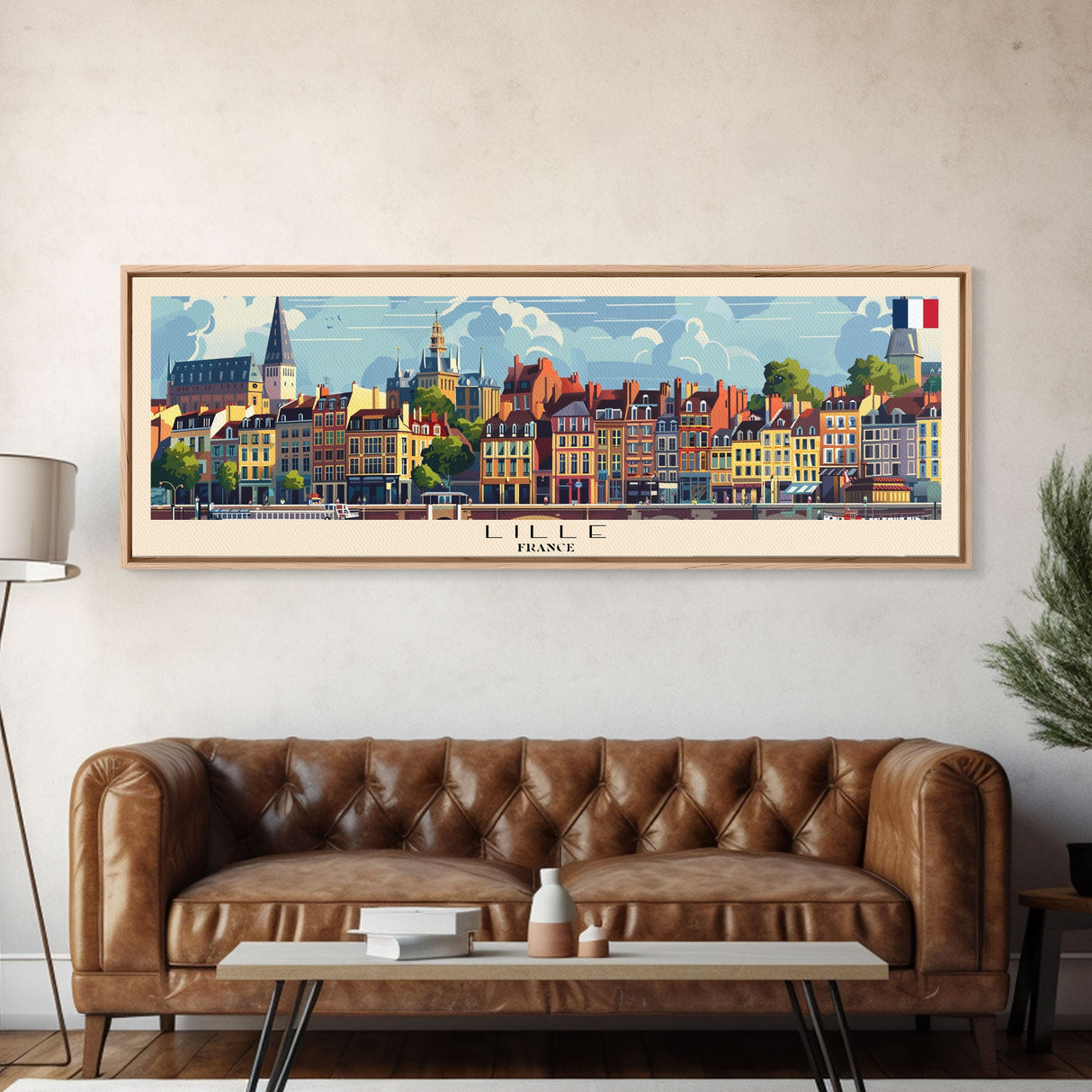 Lille France Wall Art, Panoramic Travel Poster, Panoramic Framed Canvas Print, City Wall Art, Wall Hanging Home Decor, Travel Art