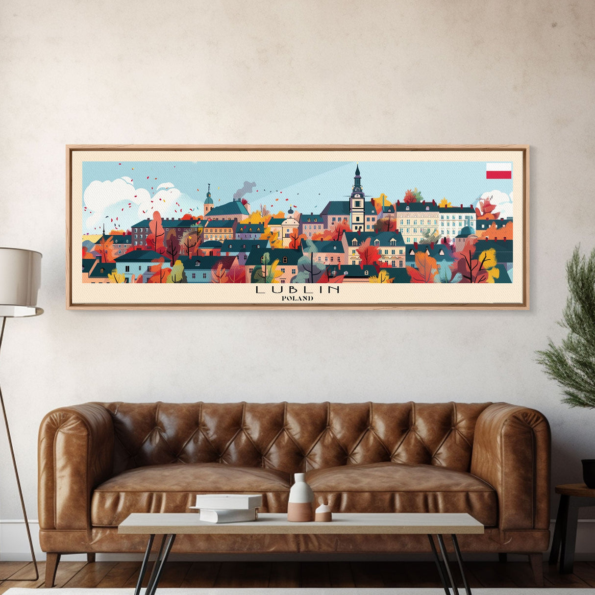 Lublin Poland Travel Print Wall Art, Panoramic City Art, Travel Art, Wall Decor, Vacation Gift, Framed Canvas Print Or Metal Art