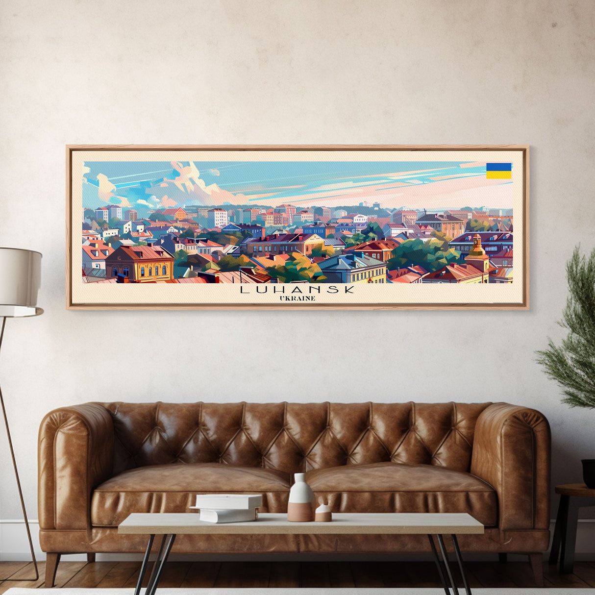 Luhansk Ukraine Wall Art, Panoramic Travel Poster, Panoramic Framed Canvas Print, City Wall Art, Wall Hanging Home Decor, Travel Art