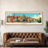 Lyon France Travel Print Wall Art, Panoramic City Art, Travel Art, Wall Decor, Vacation Gift, Framed Canvas Print Or Metal Art