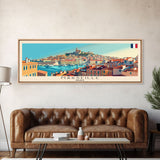 Marseille France Travel Print Wall Art, Panoramic City Art, Travel Art, Wall Decor, Vacation Gift, Framed Canvas Print Or Metal Art