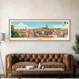 Montpellier France Wall Art, Panoramic Travel Poster, Panoramic Framed Canvas Print, City Wall Art, Wall Hanging Home Decor, Travel Art