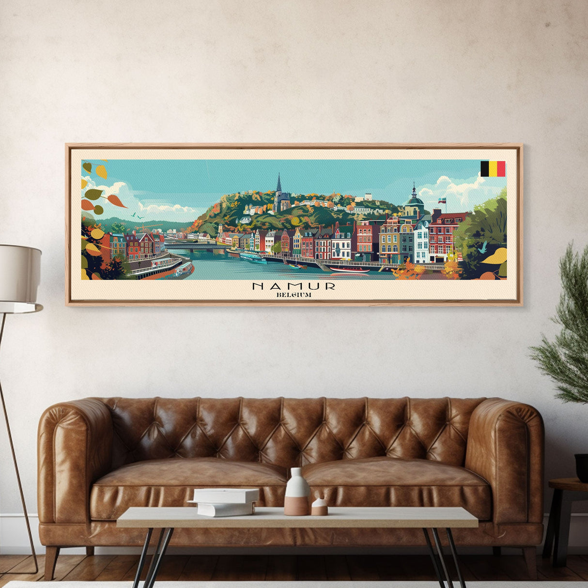 Namur Belgium Wall Art, Panoramic Travel Poster, Panoramic Framed Canvas Print, City Wall Art, Wall Hanging Home Decor, Travel Art