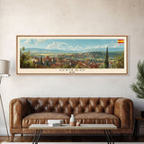 Oviedo Spain Travel Art, City Art, Framed Canvas Print or Metal Wall Art, Europe Travel Poster, Panoramic Wall Art, Extra Wide Wall Art