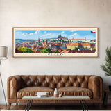 Plzen Czech Republic Wall Art, Panoramic Travel Poster, Panoramic Framed Canvas Print, City Wall Art, Wall Hanging Home Decor, Travel Art