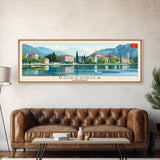 Podgorica Montenegro Travel Art, City Art, Framed Canvas Print or Metal Wall Art, Europe Travel Poster, Panoramic Wall Art, Extra Wide Wall Art