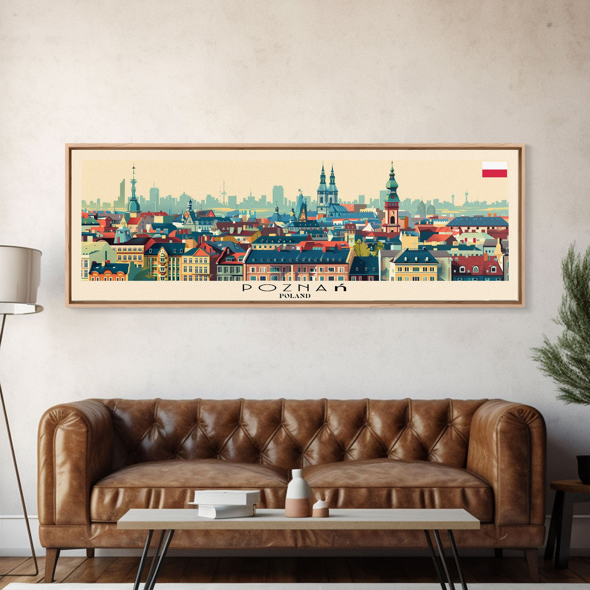 Poznan Poland Travel Art, City Art, Framed Canvas Print or Metal Wall Art, Europe Travel Poster, Panoramic Wall Art, Extra Wide Wall Art