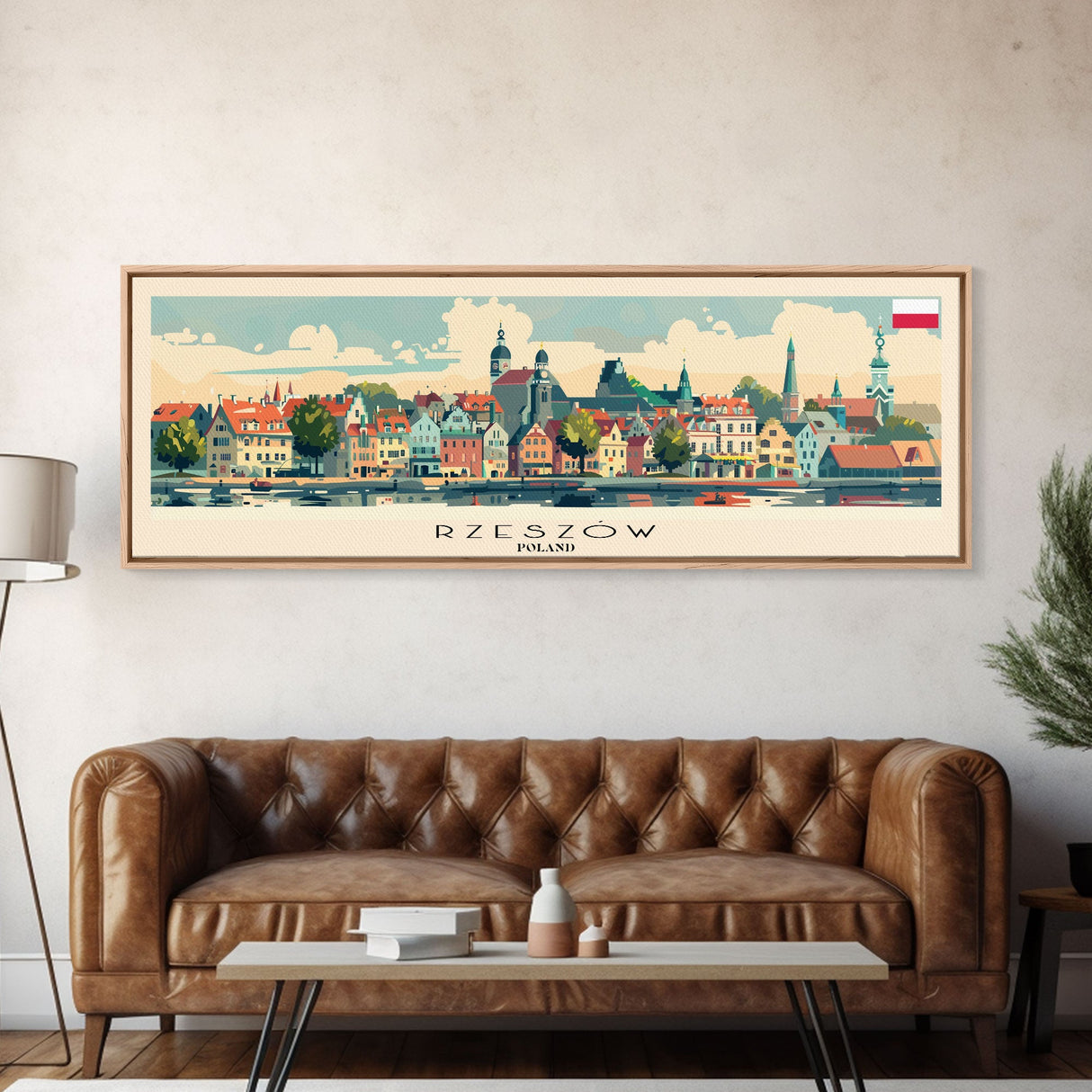 Rzeszow Poland Wall Art, Panoramic Travel Poster, Panoramic Framed Canvas Print, City Wall Art, Wall Hanging Home Decor, Travel Art