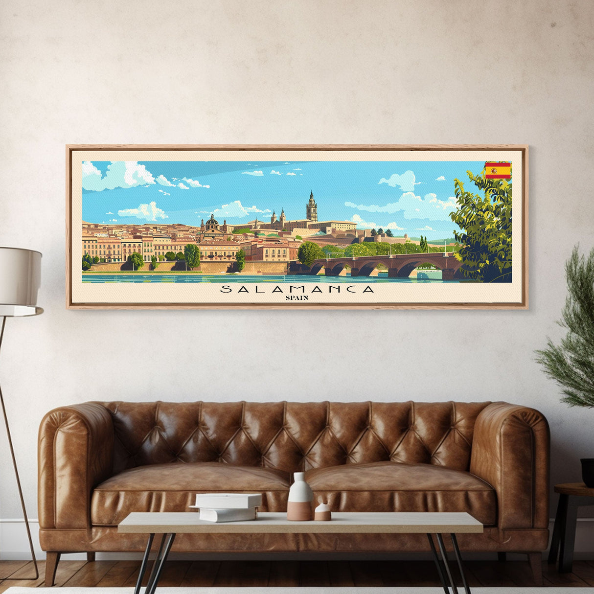 Salamanca Spain Travel Print Wall Art, Panoramic City Art, Travel Art, Wall Decor, Vacation Gift, Framed Canvas Print Or Metal Art