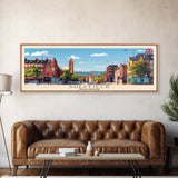 Sheffield United Kingdom Wall Art, Panoramic Travel Poster, Panoramic Framed Canvas Print, City Wall Art, Wall Hanging Home Decor, Travel Art