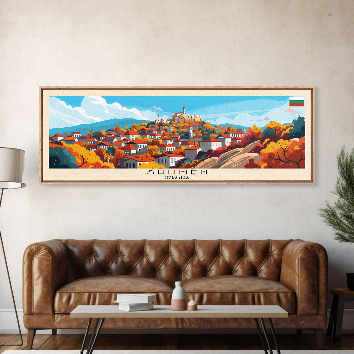 Shumen Bulgaria Travel Art, City Art, Framed Canvas Print or Metal Wall Art, Europe Travel Poster, Panoramic Wall Art, Extra Wide Wall Art