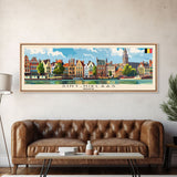 Saint Niklaas Belgium Wall Art, Panoramic Travel Poster, Panoramic Framed Canvas Print, City Wall Art, Wall Hanging Home Decor, Travel Art