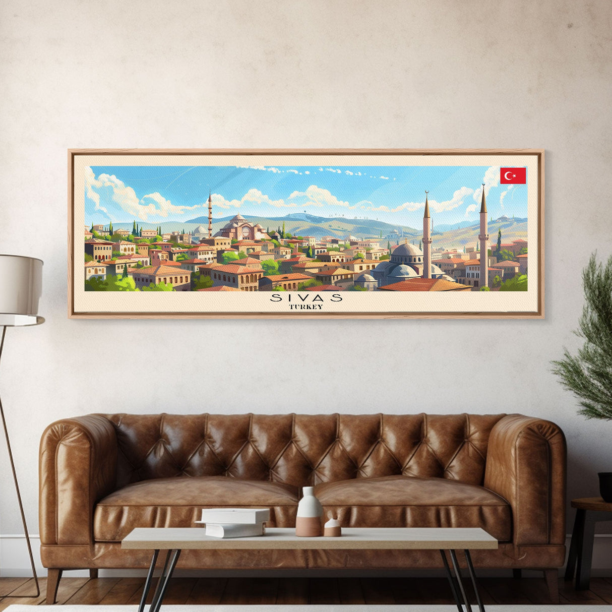 Sivas Turkey Travel Print Wall Art, Panoramic City Art, Travel Art, Wall Decor, Vacation Gift, Framed Canvas Print Or Metal Art