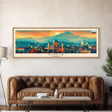 Sofia Bulgaria  Wall Art, Panoramic Travel Poster, Panoramic Framed Canvas Print, City Wall Art, Wall Hanging Home Decor, Travel Art