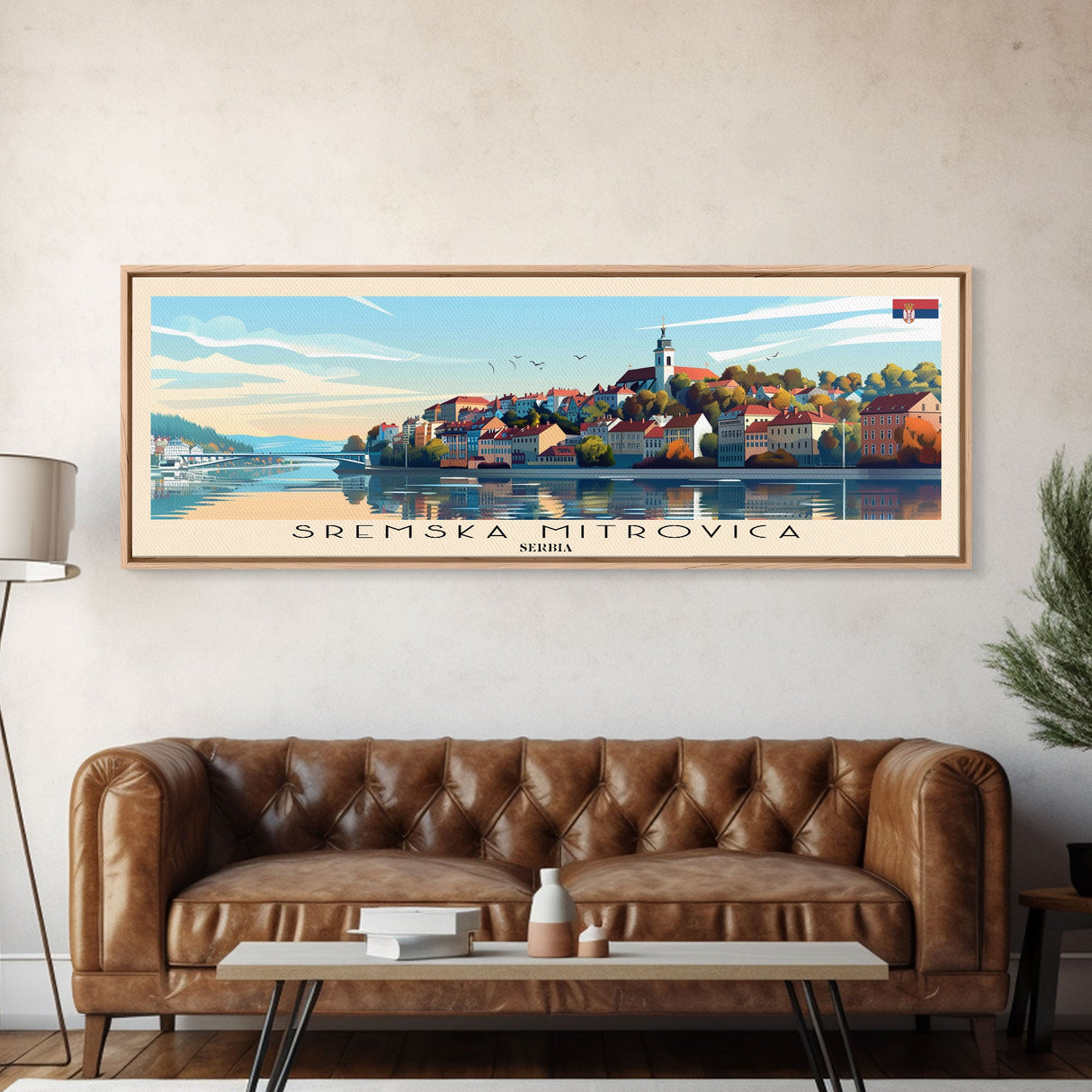 Sremska Mitrovica Serbia Travel Art, City Art, Framed Canvas Print or Metal Wall Art, Europe Travel Poster, Panoramic Wall Art, Extra Wide Wall Art