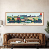 Stockholm Sweden Travel Art, City Art, Framed Canvas Print or Metal Wall Art, Europe Travel Poster, Panoramic Wall Art, Extra Wide Wall Art