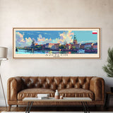 Szczecin Poland Travel Print Wall Art, Panoramic City Art, Travel Art, Wall Decor, Vacation Gift, Framed Canvas Print Or Metal Art