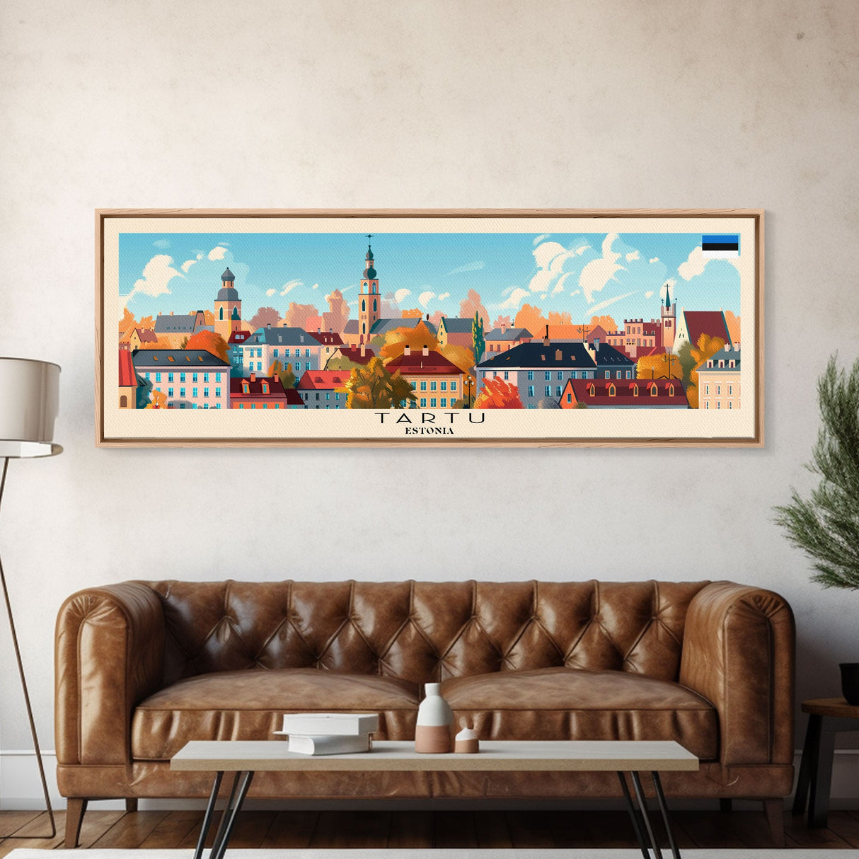 Tartu Estonia Wall Art, Panoramic Travel Poster, Panoramic Framed Canvas Print, City Wall Art, Wall Hanging Home Decor, Travel Art