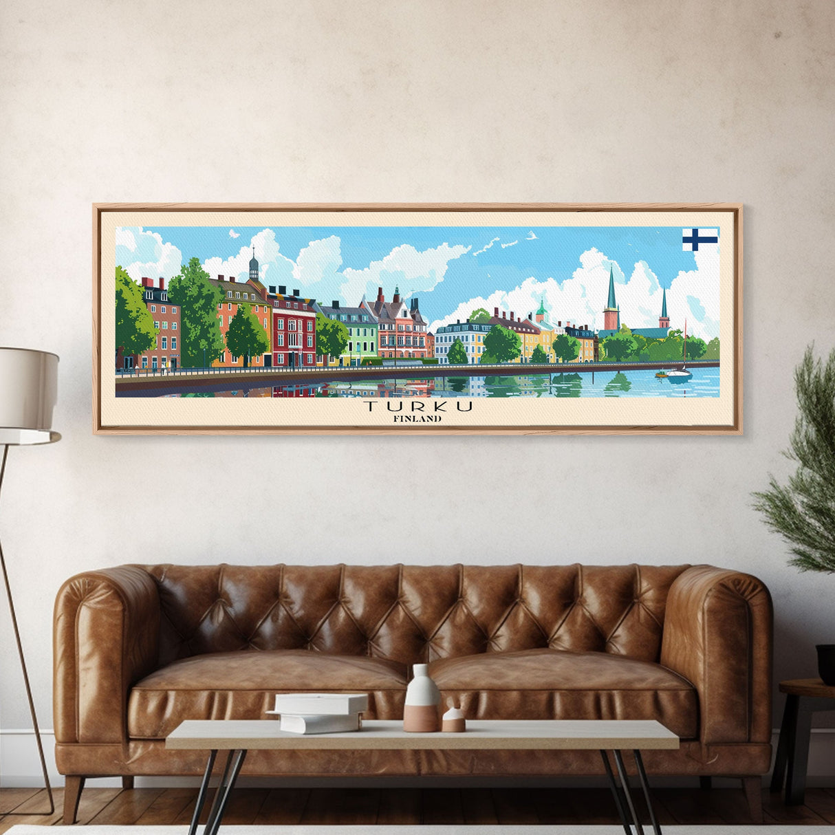 Turku Finland Wall Art, Panoramic Travel Poster, Panoramic Framed Canvas Print, City Wall Art, Wall Hanging Home Decor, Travel Art