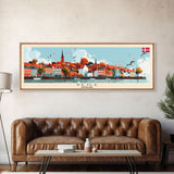 Vejle Denmark Travel Art, City Art, Framed Canvas Print or Metal Wall Art, Europe Travel Poster, Panoramic Wall Art, Extra Wide Wall Art