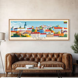 Vilnius Lithuania Wall Art, Panoramic Travel Poster, Panoramic Framed Canvas Print, City Wall Art, Wall Hanging Home Decor, Travel Art