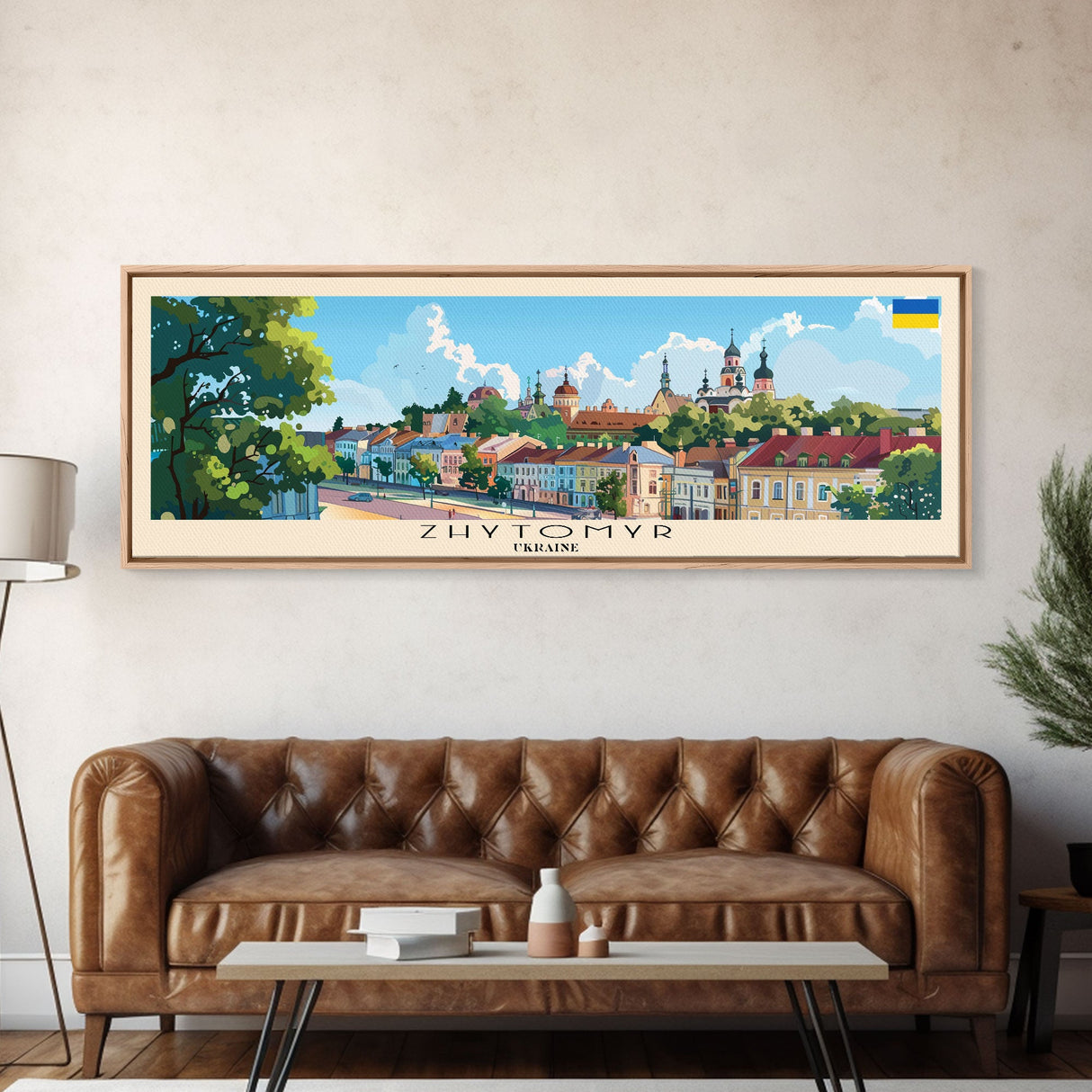 Zhytomyr Ukraine Travel Art, City Art, Framed Canvas Print or Metal Wall Art, Europe Travel Poster, Panoramic Wall Art, Extra Wide Wall Art