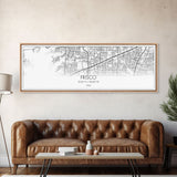 Panoramic Frisco City Map, Texas Art, Map Print, Minimalist Wall Art, Canvas Art, Housewarming Gift, Street Map Art, Closing Gift