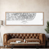 Panoramic Lisbon City Map, Portugal Art, Map Print, Minimalist Wall Art, Canvas Art, Housewarming Gift, Street Map Art, Closing Gift