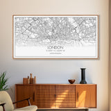 London City Map, England Map, Map Art, Modern Art, Wall Art, Canvas Art, Dorm Room Décor, Beach House Art, Travel Lover Gift, Home Décor