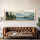 Bear Lake Alaska Framed Canvas Print, Panoramic Lake House Decor, Scenic View, Travel Poster, Rustic Art, Water Reflection