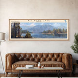 Big Bear Lake California Panoramic Framed Canvas Print, Lake House Decor, Scenic View, Travel Poster, Modern Art, Nature Wall Art