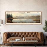 Cobbosseecontee Lake Maine Framed Canvas Print, Panoramic Lake House Decor, Wide Wall Art, Travel Poster, Rustic Lake Painting, Nature Art