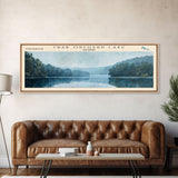 Crab Orchard Lake Illinois Framed Canvas Print, Lake House Art, Panoramic Wide Art, Travel Poster, Modern Lake Painting, Nature Art