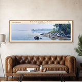 Dauphin Lake Framed Canvas Print, Lake House Decor, Panoramic Wall Art, Travel Poster, Modern Lake Painting, Nature Art